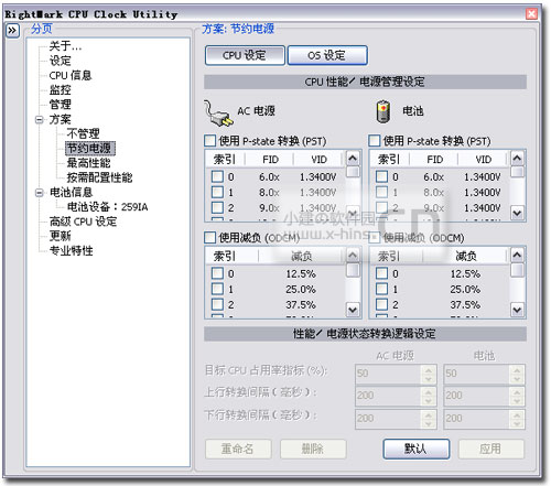 RightMark CPU Clock V2.35 智能调频降温监测CPU频率,电压电池信息 - www.x-hins.cn