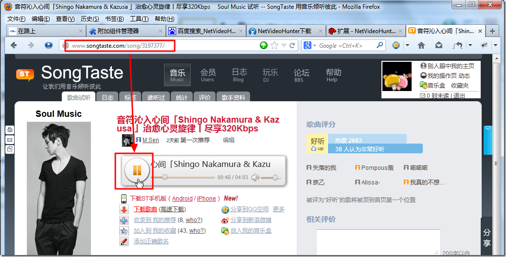 【整理】不用其他工具，直接在Firefox浏览器内下载对应的Songtaste中的歌曲
