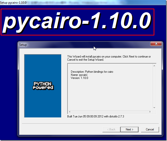 【记录】安装Python版本的cairo模块：Pycairo