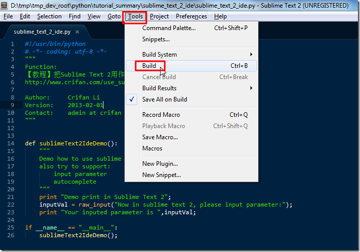 sublime tools build sublime tools build