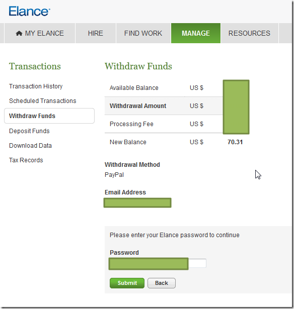 makesure and input password to withdraw money