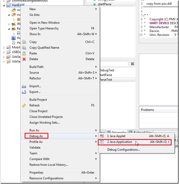 debug as java application then can choose_thumb debug as java application then can choose_thumb