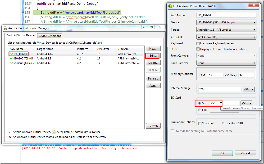 【貌似已彻底解决】ADT中使用DDMS导入文件再次出现transfer error: Read-only file system