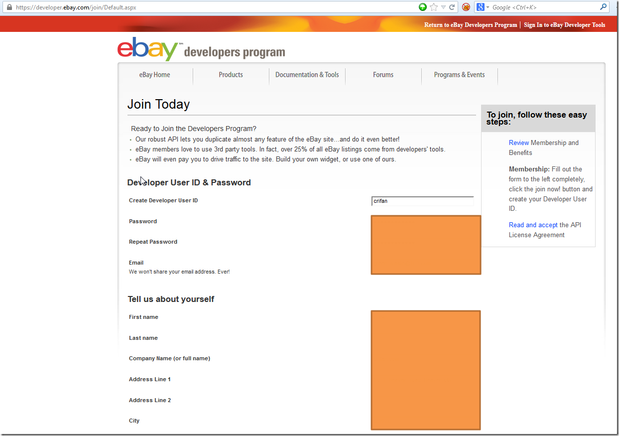 【记录】注册成为eBay开发者（eBay Developers Program）+创建Sanbox Key和Production Key