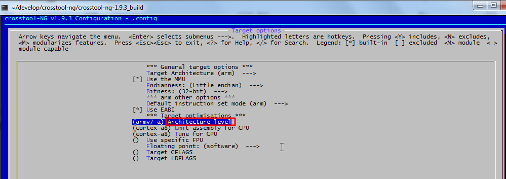 【整理】crosstool中的Architecture level(CT_ARCH_ARCH),Emit assembly for CPU(CT_ARCH_CPU),Tune for CPU(CT_ARCH_TUNE)的值，对于arm的xscale应该是填写什么