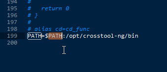 change to path then crosstool ng path