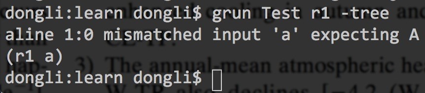 【已解决】antlr v4的语法出错：line 1:0 mismatched input 'a' expecting A