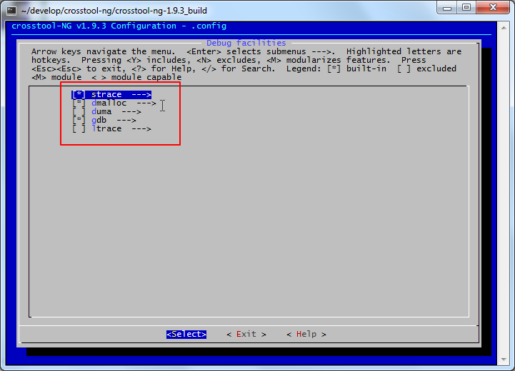 settings for debug facilities_thumb settings for debug facilities_thumb