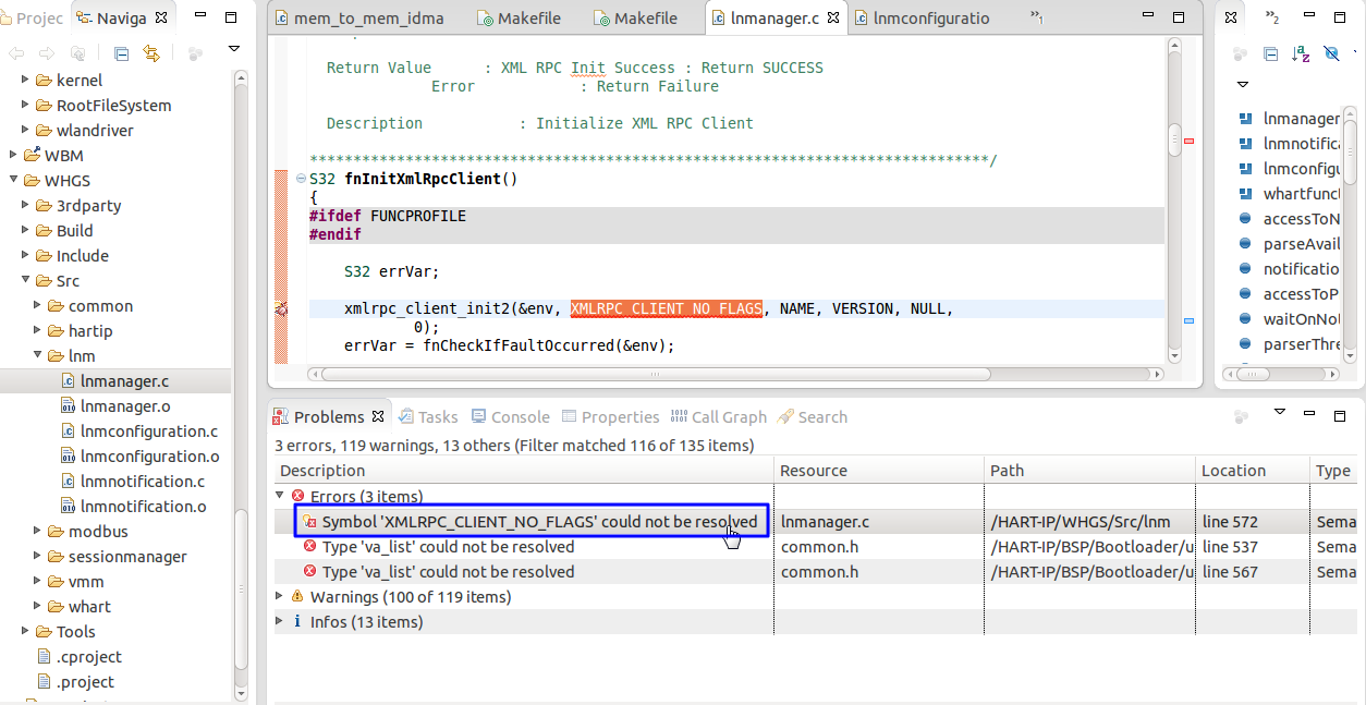 【已解决】Ubuntu下Eclipse中交叉编译一个C项目出错：Symbol 'XMLRPC_CLIENT_NO_FLAGS' could not be resolved