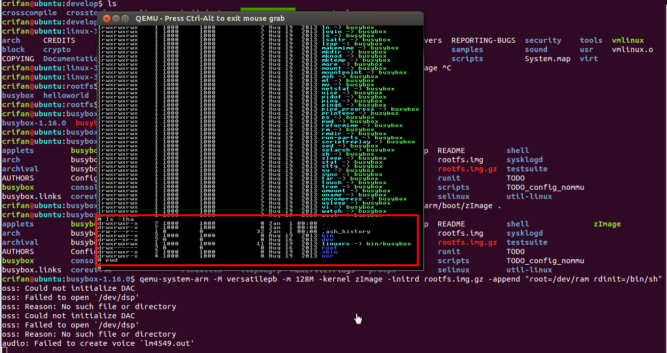 【记录】Ubuntu下为QEMU建立一个arm平台的可用的根文件系统rootfs
