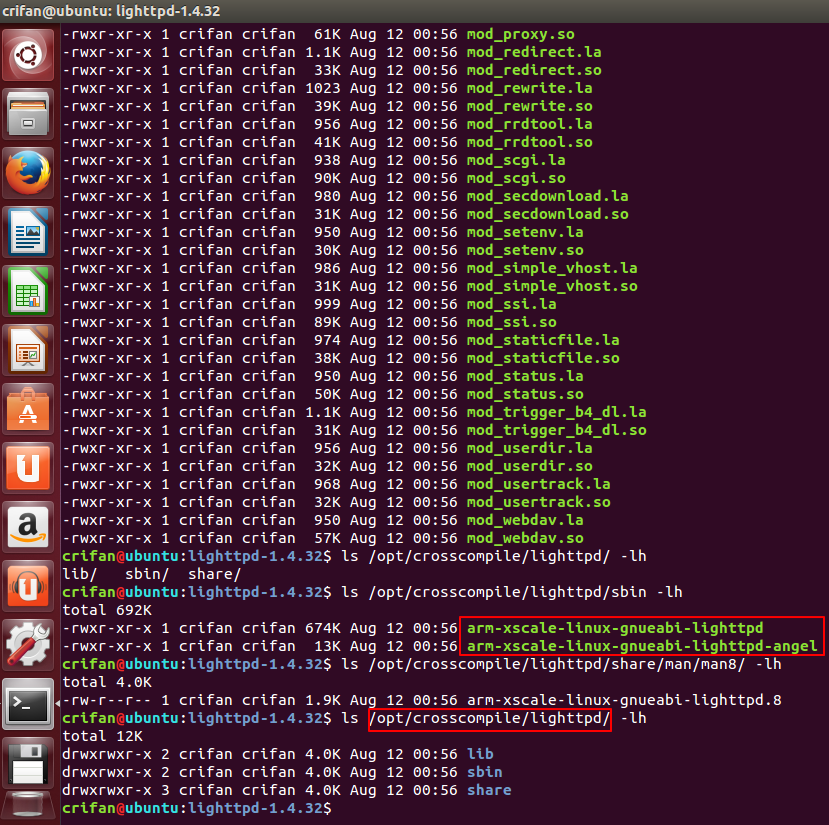 【记录】Ubuntu下用arm-xscale-linux-gnueabi交叉编译lighttpd