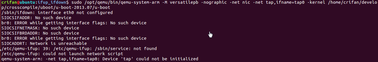 【已解决】Ubuntu下QEMU启动内核时出错：/etc/qemu-ifup: 19: /etc/qemu-ifup: /usr/sbin/openvpn: not found