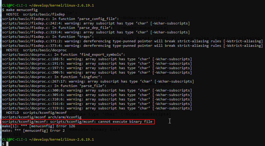 【已解决】Cygwin下交叉编译Linux内核在make menuconfig时出错：scripts/kconfig/mconf: scripts/kconfig/mconf: cannot execute binary file