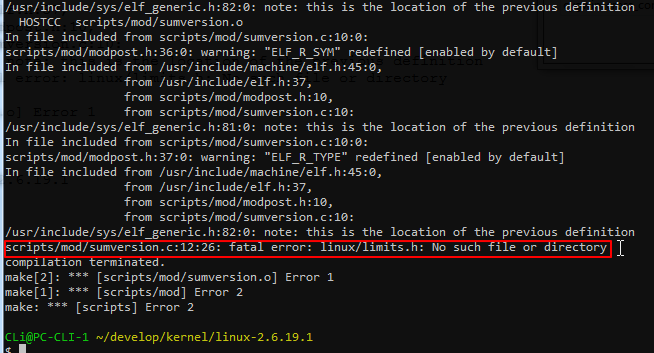 【已解决】Cygwin下交叉编译Linux内核make zImage时出错：scripts/mod/sumversion.c:12:26: fatal error: linux/limits.h: No such file or directory