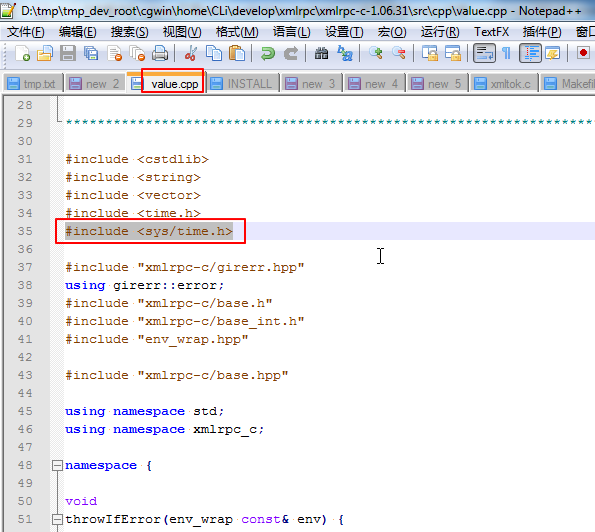 【已解决】cygwin下用arm-xscale-linux-gnueabi-gcc交叉编译xmlrpc出错：value.cpp:385:43: error: invalid use of incomplete type 'const struct xmlrpc_c::timeval'