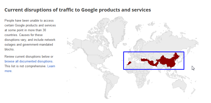 【技术趣闻】google记录了被河蟹的地区且还有专门说明