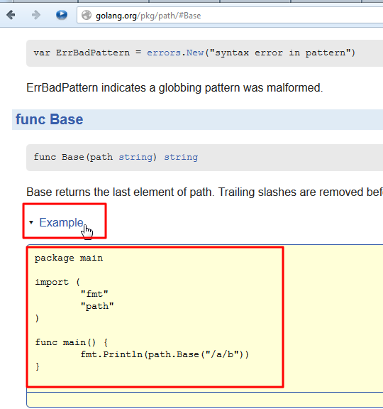 click example show sample code click example show sample code