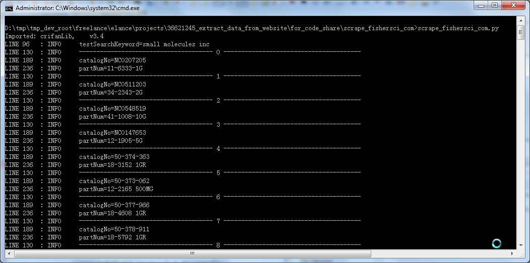 【代码分享】Python代码：scrape_fishersci_com – 模拟www.fishersci.com搜索并抓取信息然后保存为csv