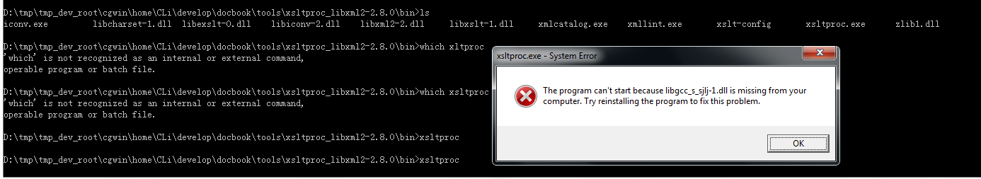 【已解决】cygwin中的docbook中使用xsltproc时命令行中通过--stringparam传入的参数无效