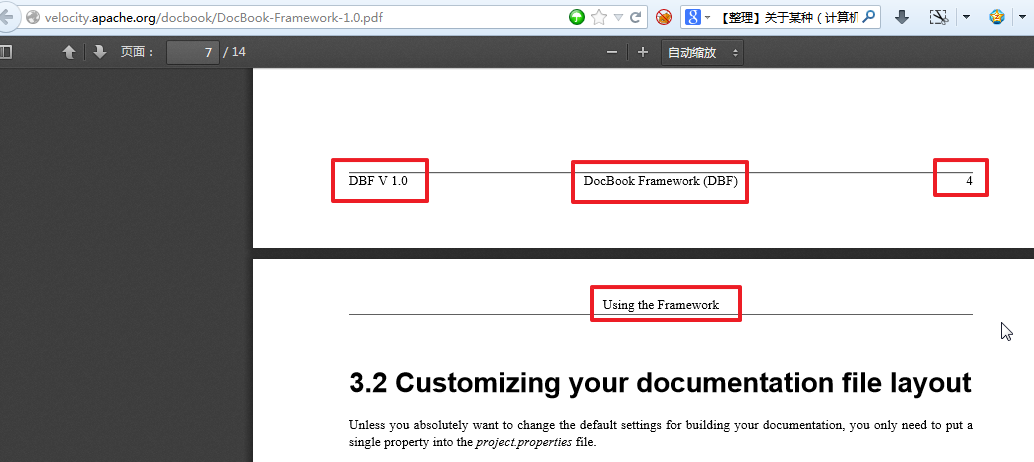 docbook pdf header and footer