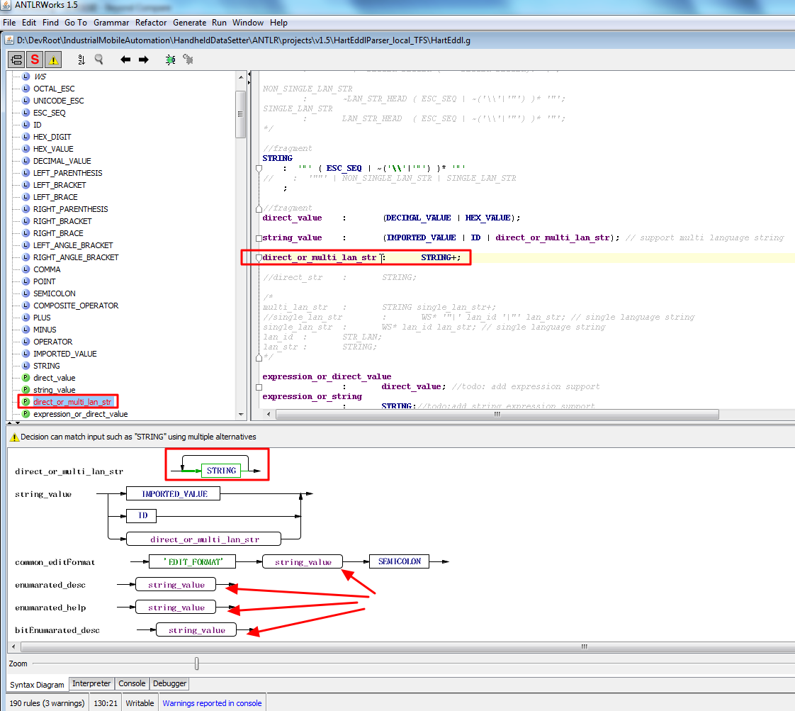 【未解决】antlr中STRING出现多重匹配的问题:Decision can match input such as "STRING" using multiple alternatives: 1, 2