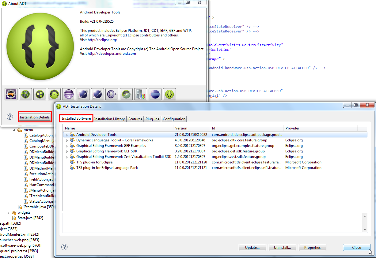 adt about adt installation details installed software not found upgrade eclipse adt about adt installation details installed software not found upgrade eclipse