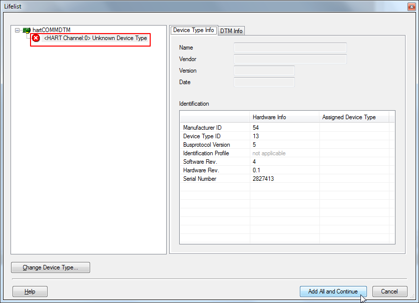 【记录】用fdtCONTAINER+hartCOMMDTM+hartDEVICEDTM去检测HART设备Yamatake AT9000