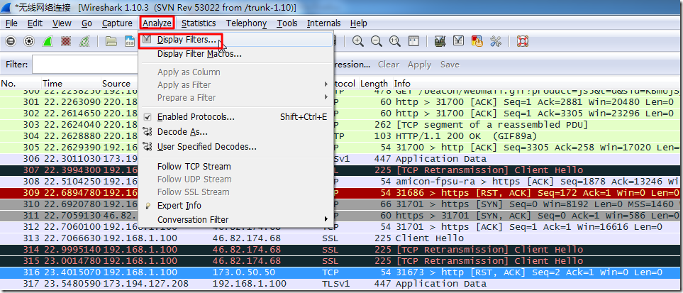 wireshark analyze display filters wireshark analyze display filters