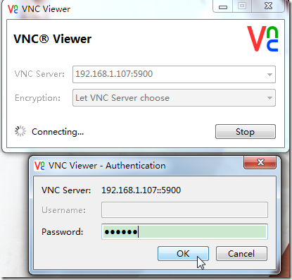 input vnc viewer pass word ubuntu