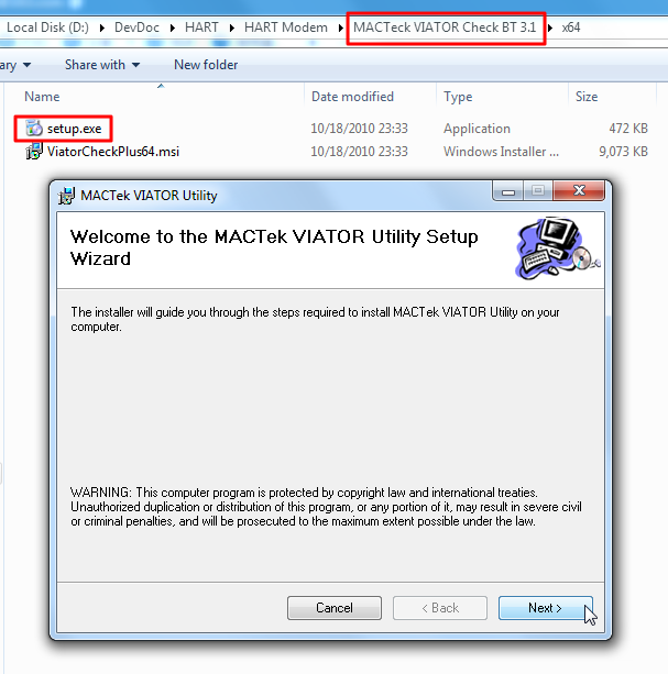 【记录】安装MACTek的蓝牙HART猫的PC端软件：ViatorCheckBT