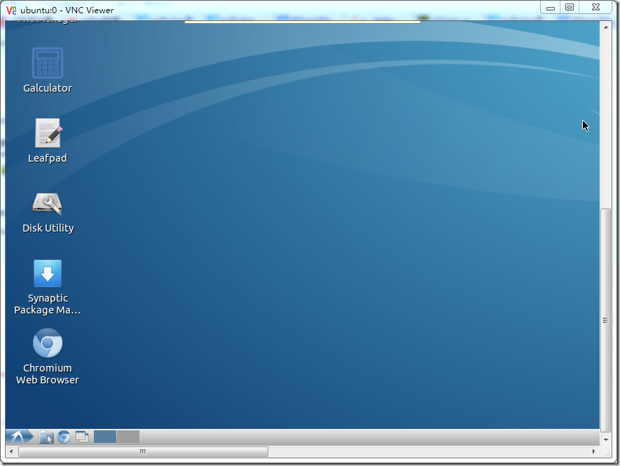 vnc show desktop ubuntu 0 with taskbar