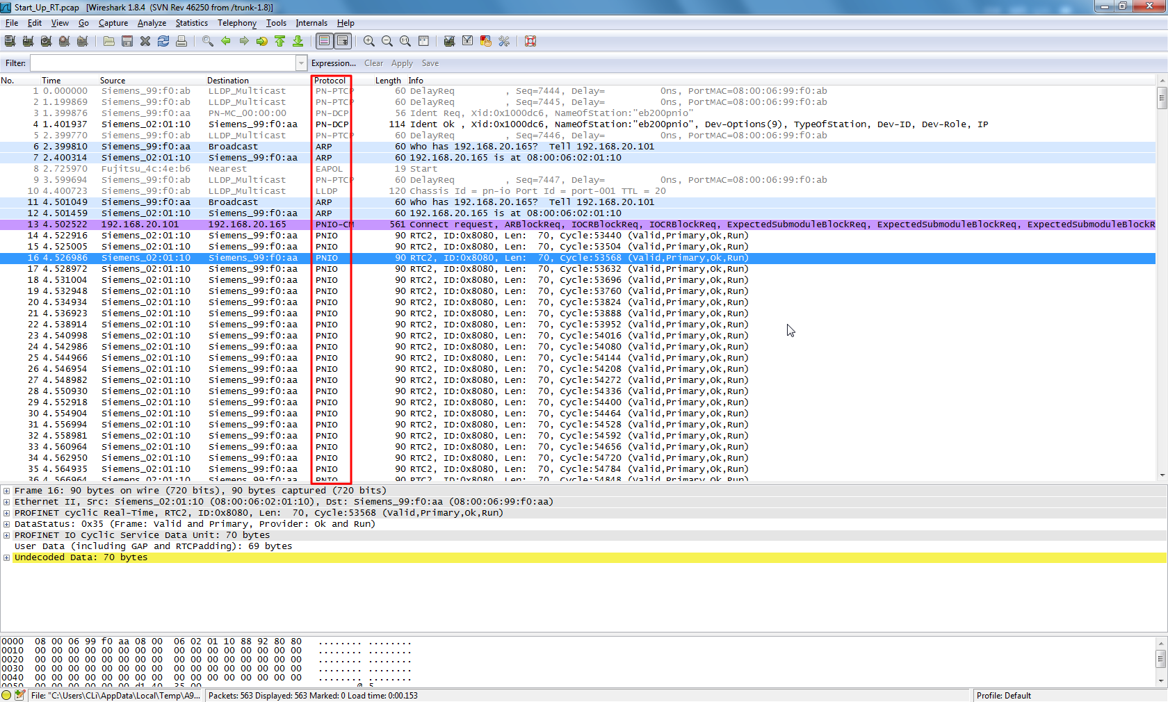 【整理】WireShark应用案例：分析PROFINET协议