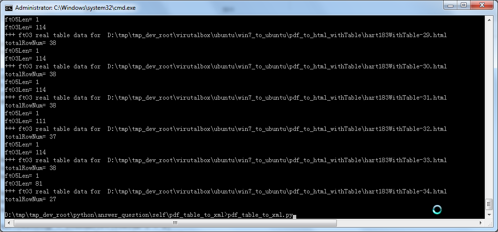 run python script to generate xml from html