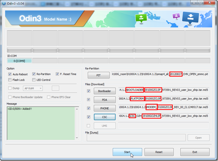 odin3 reuse I9100GOZHLSF to burn five kit odin3 reuse I9100GOZHLSF to burn five kit