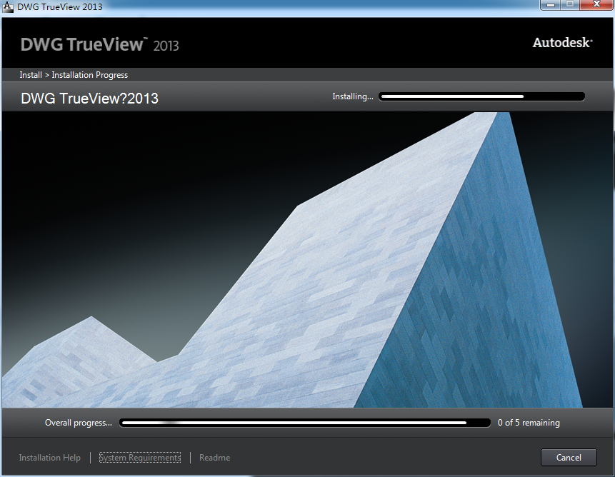 DWG TrueView 2013 installation progress