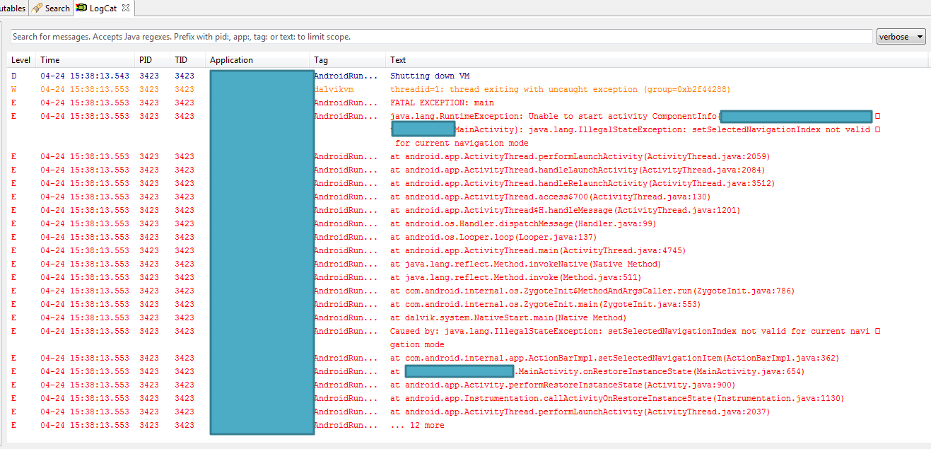 【已解决】Android中getActivity().recreate()时出错：java.lang.IllegalStateException: setSelectedNavigationIndex not valid for current navigation mode