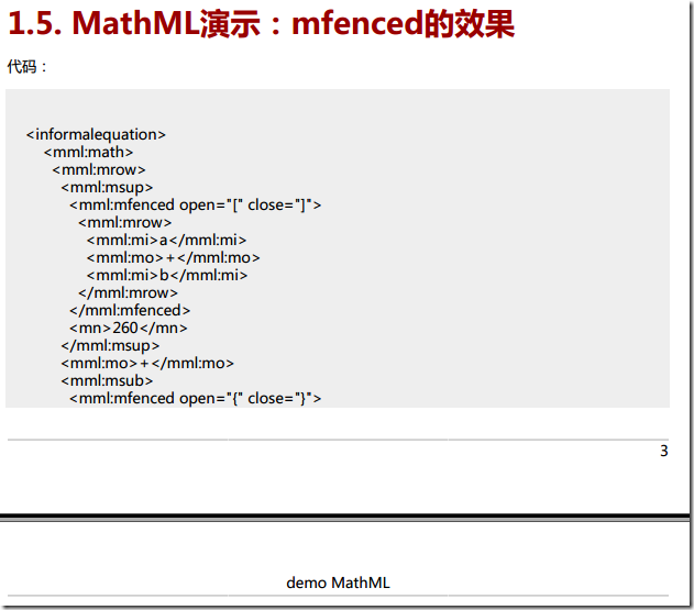 collect many mathml code and example 6