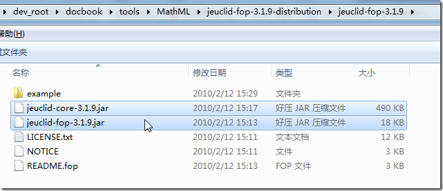 copy jeuclid-core-3.1.9 and jeuclid-fop-3.1.9.jar to lib