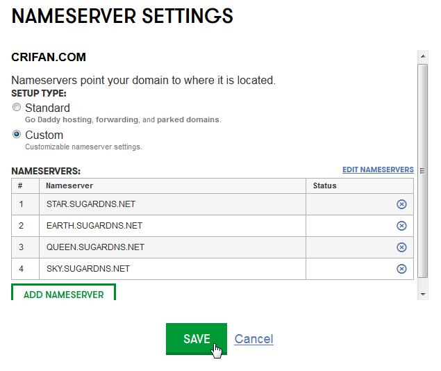 change to new sugarhosts dns servers and add two more change to new sugarhosts dns servers and add two more