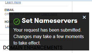 set nameservers Your request has been submitted set nameservers Your request has been submitted