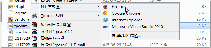 open saved html with firefox