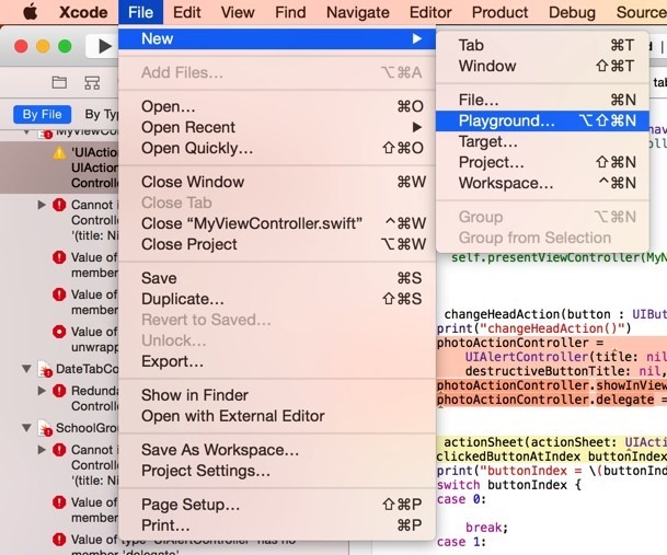 【记录】Xcode中折腾Playground去练习Swift语言