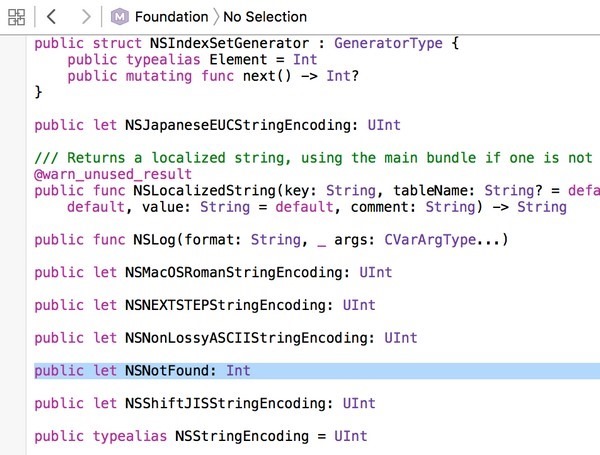 【基本解决】Swift中如何实现NSNotFound