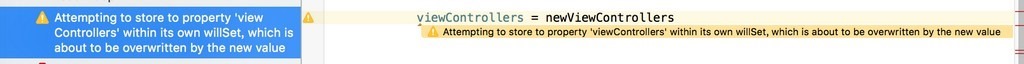 ［已解决］Swift中Property的willSet中警告：Attempting to store to property within its own willSet, which is about to be overwritten by the new value