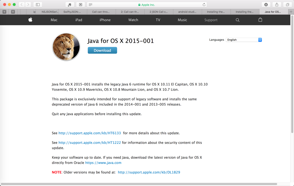 java for os x 2015