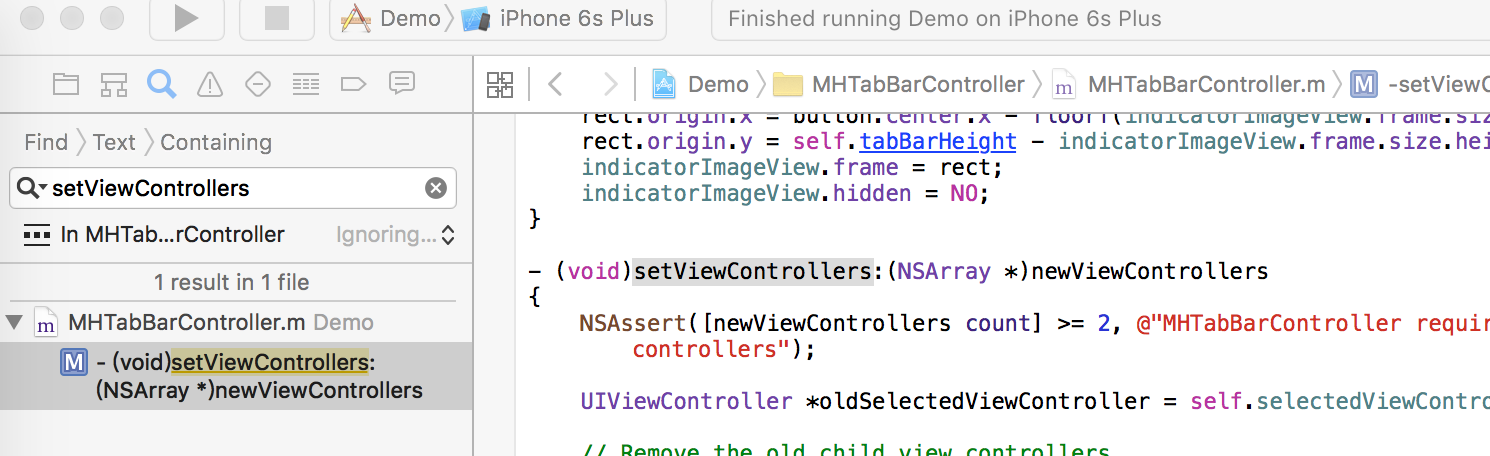 not found more search result for setViewControllers