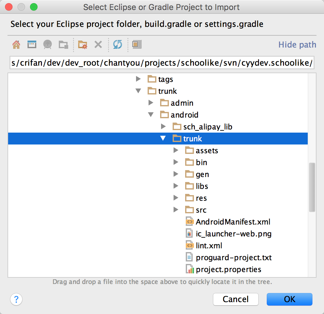 select eclipse or gradle project to import
