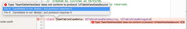 Type TeamTableViewData does not conform to protocol UITableViewDataSource