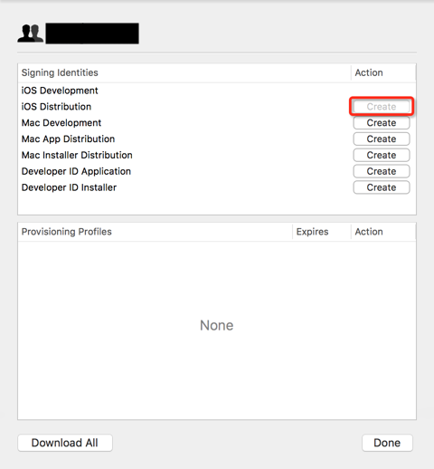 iOS Development and distribute click create