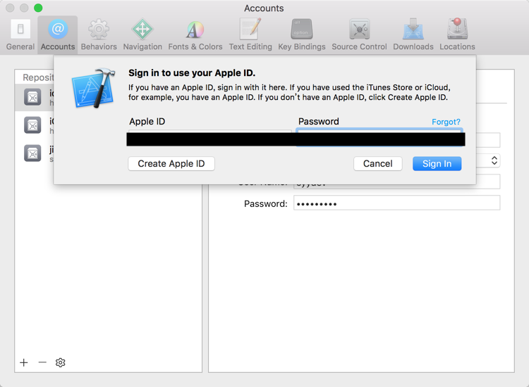 sign in to use your apple id